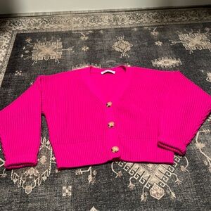 Hot pink Zara cardigan